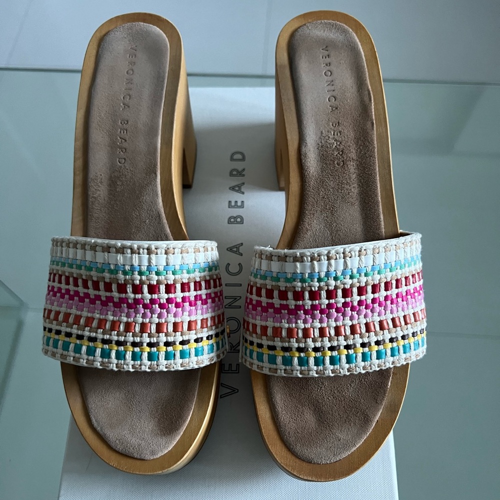 Veronica Beard Woven Mules Size 9.5